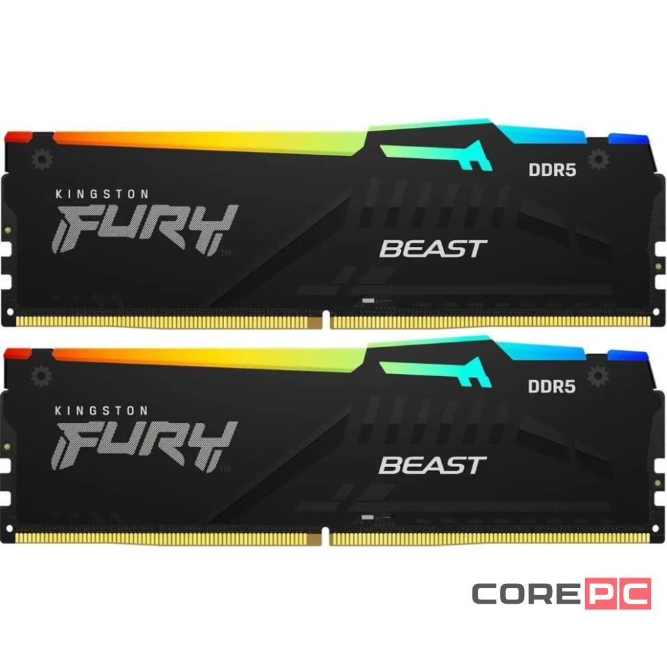 Оперативная память 32 Gb 5600 MHz Kingston FURY Beast RGB EXPO Black (KF556C36BBEAK2-32)