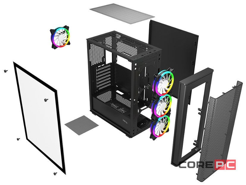 Компьютерный корпус XASTRA A300 4FRGB Black (A300-4FR12F)