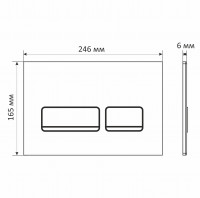 Кнопка смыва для инсталляции WAVE Е2 стекло/E2 glass универсальная, ЧЕРНАЯ/ХРОМ прямоугольная