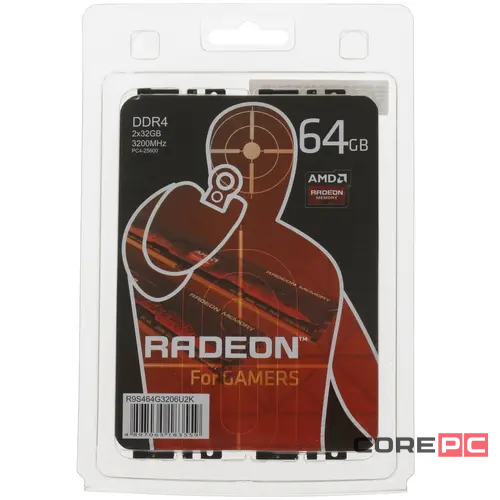 Оперативная память 64 Gb 3200 MHz AMD R9 GAMERS SERIES Black (R9S464G3206U2K)
