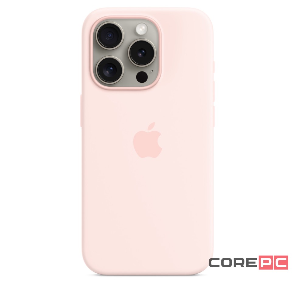 Чехол-накладка Silicone Case with MagSafe для iPhone 15 силиконовый (светло-розовый)