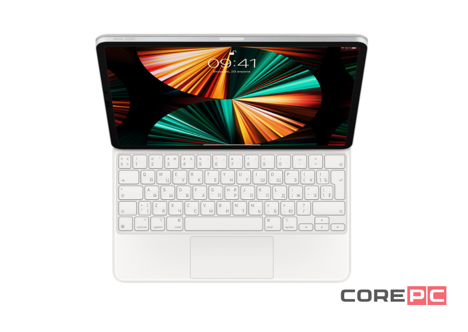 Apple Magic Keyboard с трекпадом для iPad Pro 12.9" (3-го, 4-го, 5-го и 6-го поколений) русская раскладка (белый) (MJQL3)