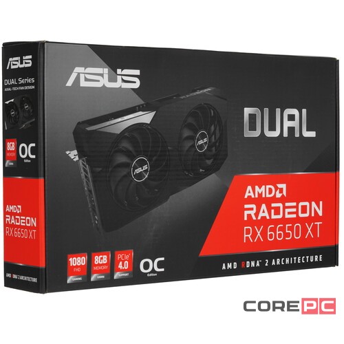 Видеокарта ASUS (DUAL-RX6650XT-O8G) Radeon RX 6650 XT 8GB DUAL OC