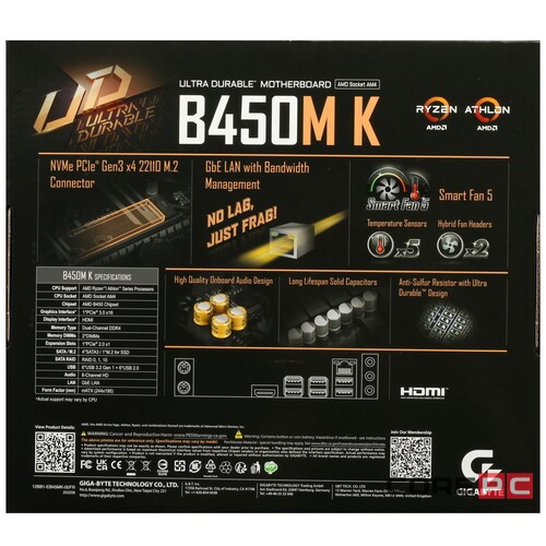 Материнская плата Gigabyte B450M K