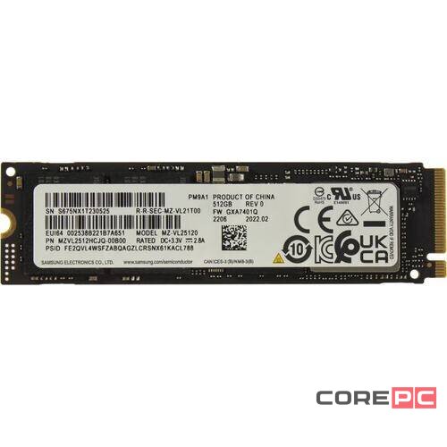 Твердотельный накопитель Samsung 512 Gb PM9A1 MZVL2512HCJQ-00B00