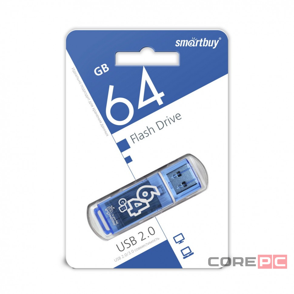 USB флеш накопитель Smartbuy 64GB Glossy series Blue (SB64GBGS-B)