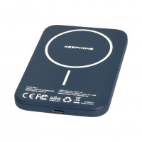 Powerbank магнитный с MagSafe Keephone Peekaboo 5000mAh кожаный синий