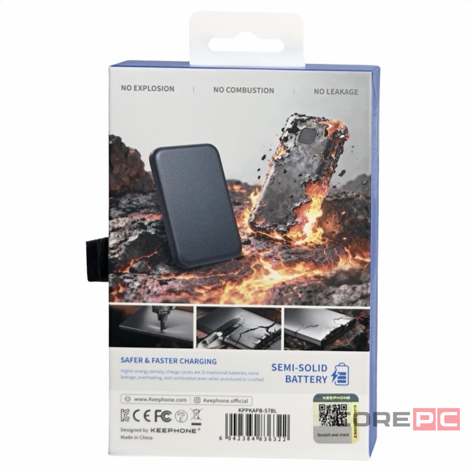 Powerbank магнитный с MagSafe Keephone Peekaboo 5000mAh кожаный синий