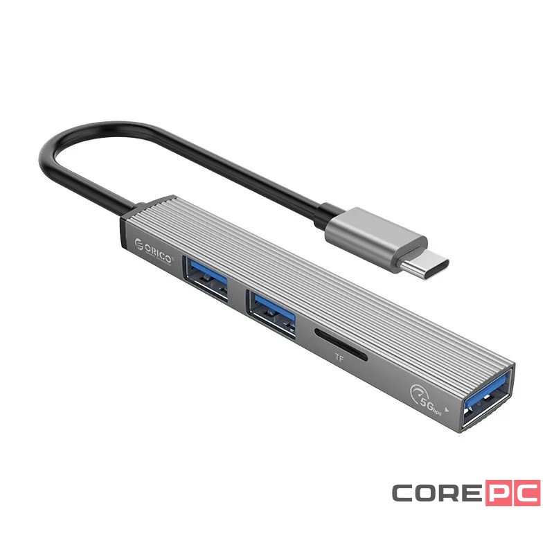 USB-С хаб Orico AH-12F 2xUSB2.0/1xUSB3.0/TF серый