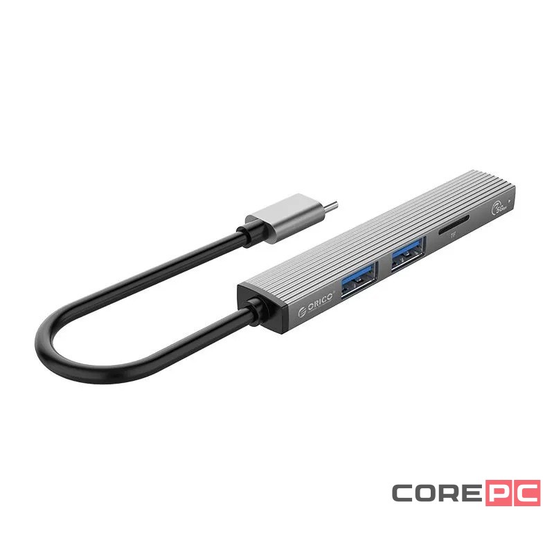 USB-С хаб Orico AH-12F 2xUSB2.0/1xUSB3.0/TF серый