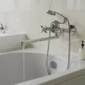 Смеситель для ванны и раковины MIXLINE МЛ30-02, вентильное управление, цвет хром