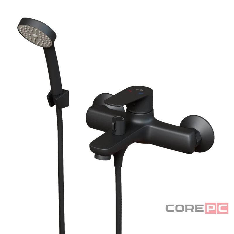 Смеситель для ванны MIXLINE МЛ14-01 ЧЕРНЫЙ, рычажное управление, цвет черный