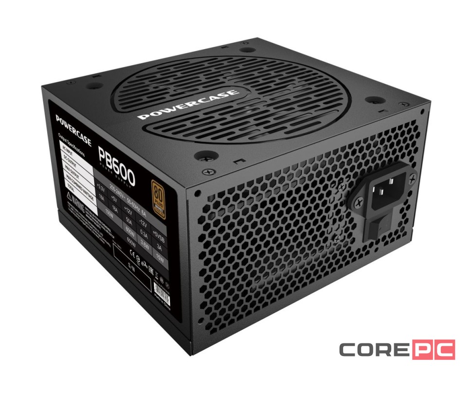 Блок питания Powercase 600W PB600 Black (PS-600B-DC)
