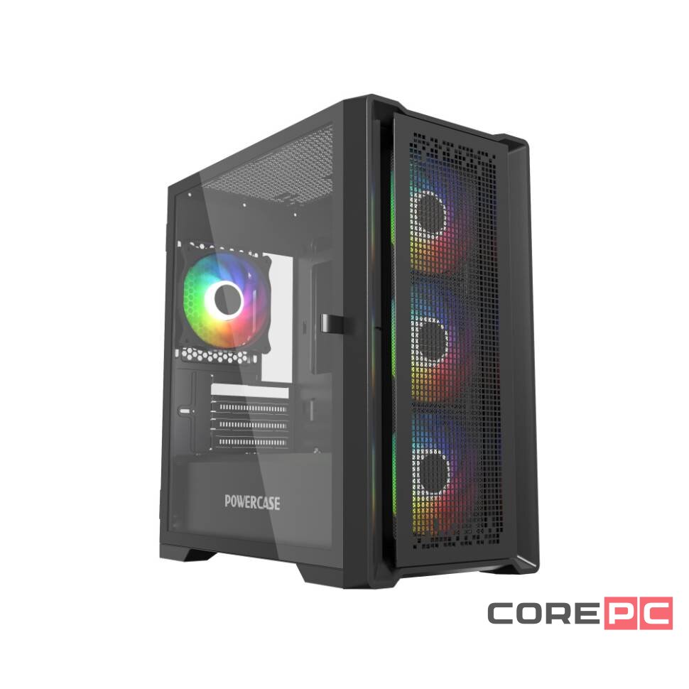 Компьютерный корпус Powercase BYTEFLOW Micro TG ARGB Black (CAMBFB-A4)