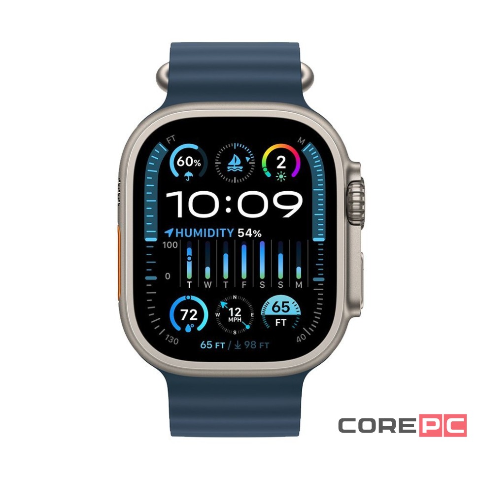 Apple Watch Ultra 2 49 mm Titanium Case Blue Ocean Band (One Size)