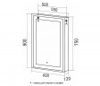 Зеркальный шкаф MIXLINE Минио 600х800 (ШВ) ПРАВЫЙ,сенсорный выкл, светодиодная подсветка
