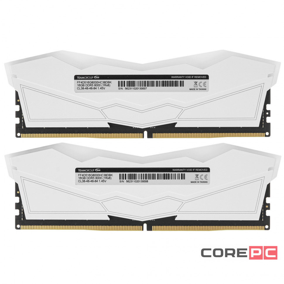 Оперативная память 32 Gb 8000 MHz Team Group T-FORCE DELTA RGB White (FF4D532G8000HC38DDC01)