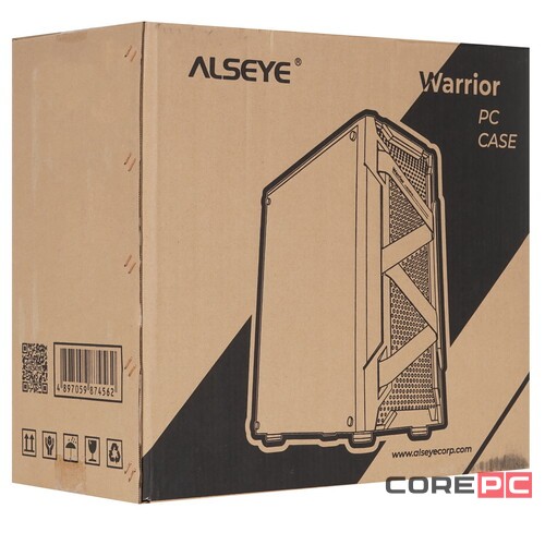 Компьютерный корпус ALSEYE TG Black (Warrior-B)