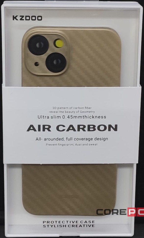 Накладка для i-Phone 14 Max K-Doo Air Carbon пластик золотая