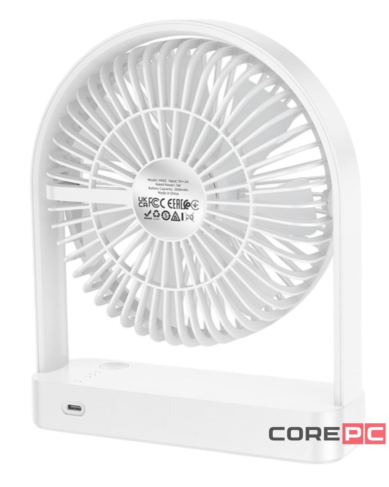 Портативный мини-вентилятор Hoco HX65 белый