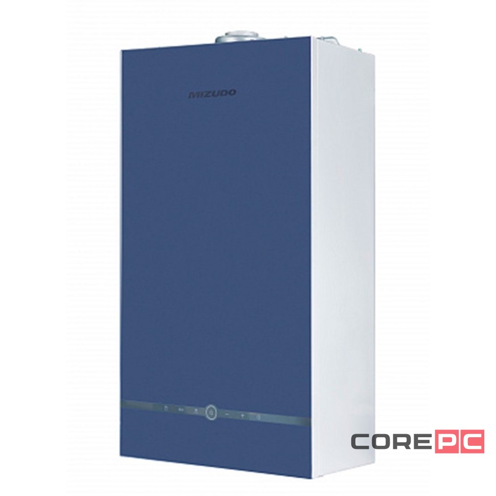 Котел газовый MIZUDO MAESTRO GEM M24Т настенный, 2 конт., OPT, стеклянная сенсорная панель, голубая