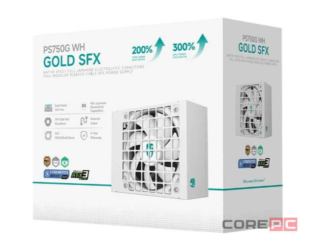 Блок питания Deepcool 750W GAMERSTORM PS750G WH White 16 Pin (PCIe 5.0 Connector Cable Details)