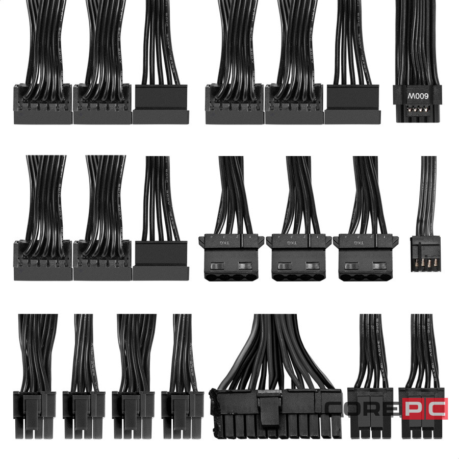 Блок питания ExeGate 1200W (EX297235RUS) 16 Pin (PCIe 5.0 Connector Cable Details)