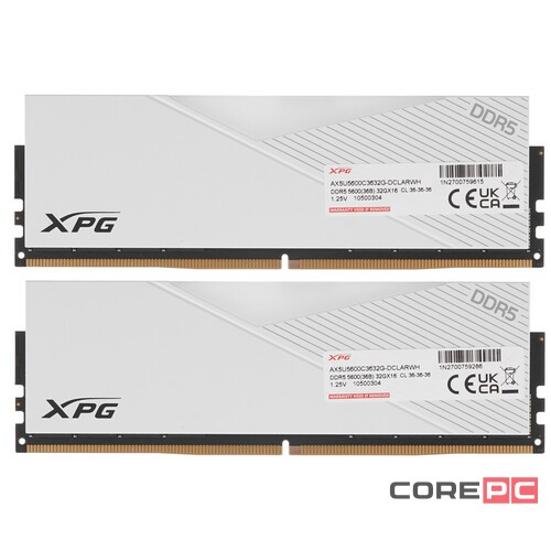 Оперативная память 64 Gb 5600 MHz ADATA XPG LANCER RGB White (AX5U5600C3632G-DCLARWH)