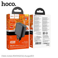 Сетевое зар. устр. Hoco CS26A 1USB3.0/2C 45W черное