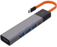 USB-хаб Xiaomi Type-C 5в1 3USB/1USB-C/HDMI 4K MWCMA05 серый