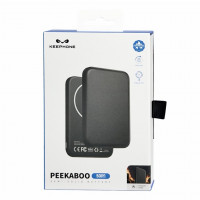 Powerbank магнитный с MagSafe Keephone Peekaboo 5000mAh кожаный черный