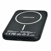 Powerbank магнитный с MagSafe Keephone Peekaboo 5000mAh кожаный черный