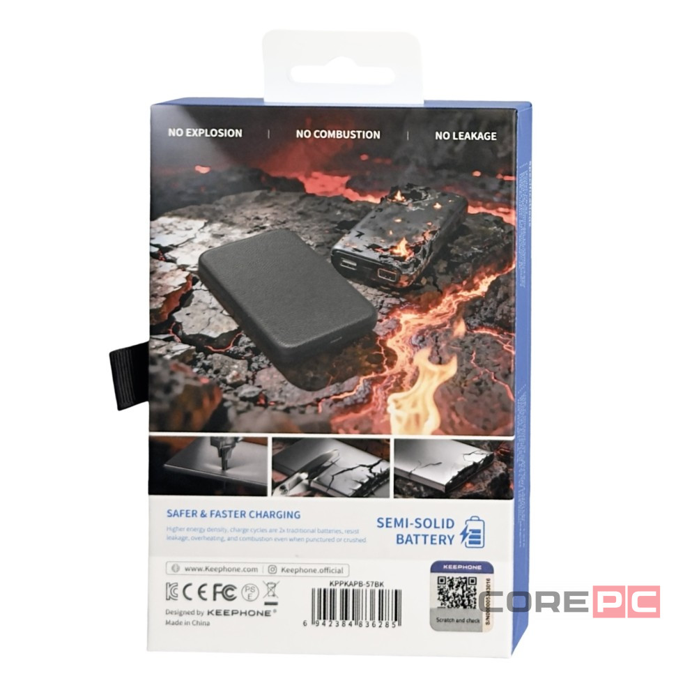 Powerbank магнитный с MagSafe Keephone Peekaboo 5000mAh кожаный черный