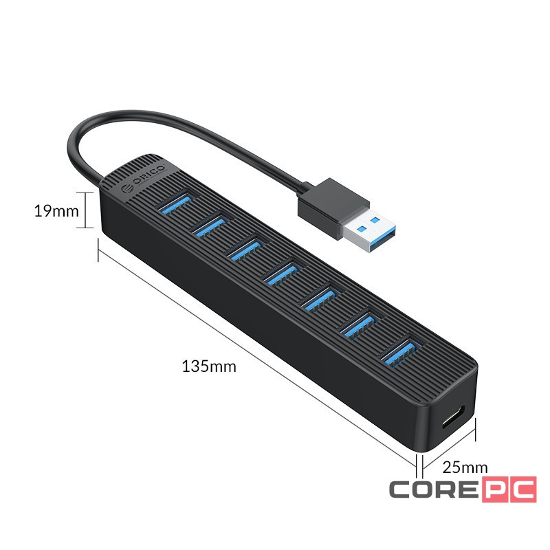 USB3.0 хаб Orico TWU3-7AB USB3.0x7 черный