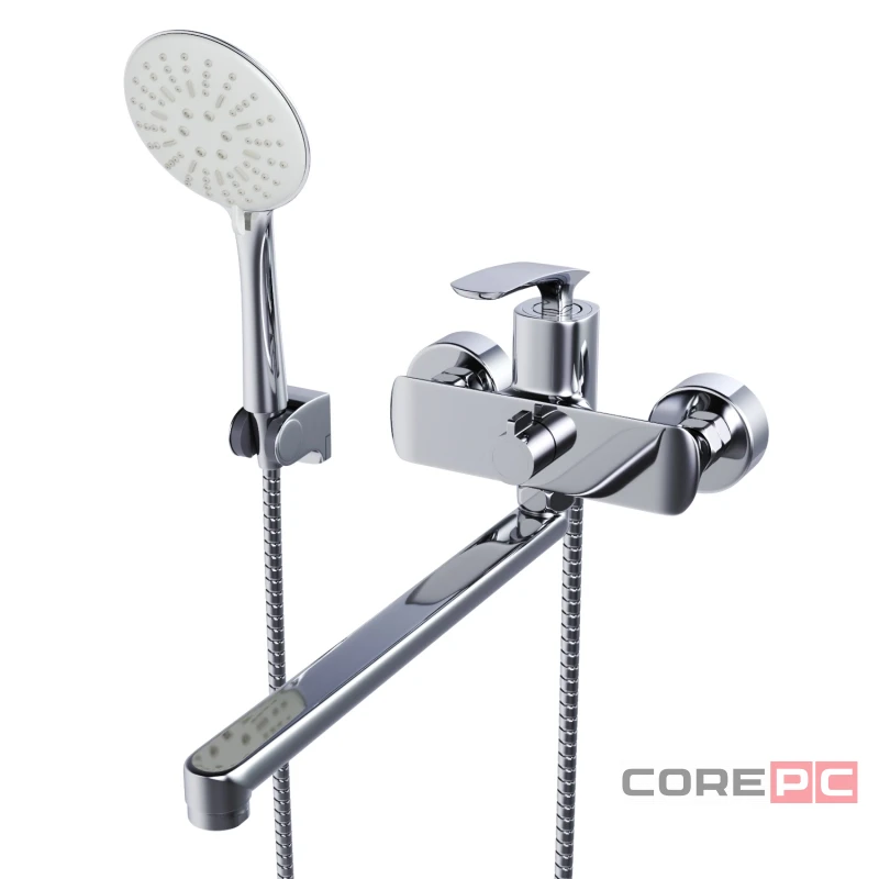 Смеситель для ванны и раковины MIXLINE МЛ21-02/ML21-02, рычажное управление, цвет хром
