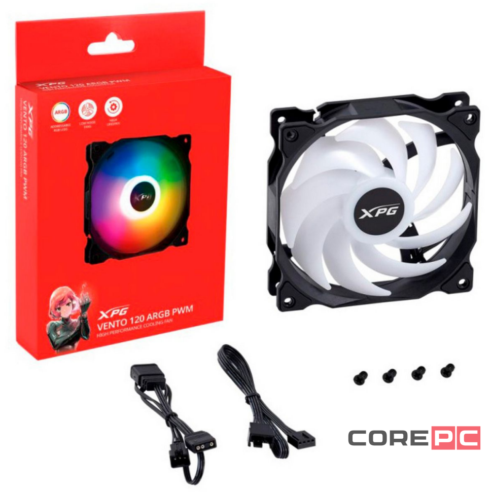 Вентилятор для корпуса ADATA XPG VENTO120ARGBPWM-BKCWW