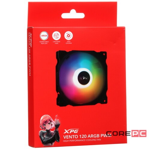 Вентилятор для корпуса ADATA XPG VENTO120ARGBPWM-BKCWW