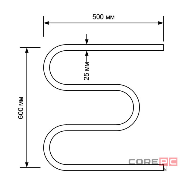 Электрический полотенцесушитель MIXLINE Серия СИМПЛ M ML-556802, нержавеющая сталь, м-образная форма