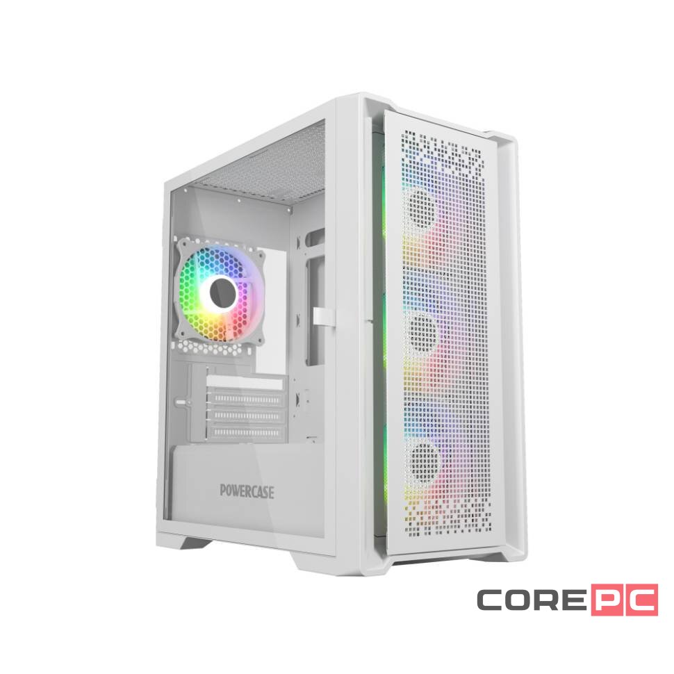 Компьютерный корпус Powercase BYTEFLOW Micro ARGB TG White (CAMBFW-A4)