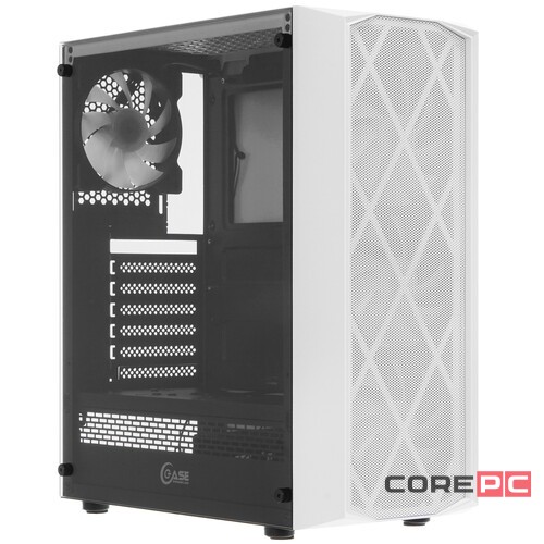 Компьютерный корпус Powercase RHOMBUS MESH X4 TG LED White CMRMW-L4