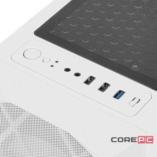 Компьютерный корпус Powercase RHOMBUS MESH X4 TG LED White CMRMW-L4