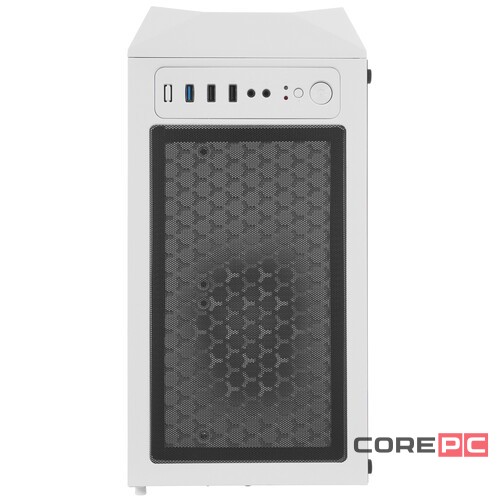 Компьютерный корпус Powercase RHOMBUS MESH X4 TG LED White CMRMW-L4