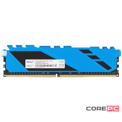 Оперативная память 16 Gb 3200 MHz NETAC SHADOW Blue (NTSDD4P32SP-16B)