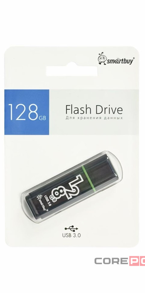 3.0 USB флеш накопитель Smartbuy 128GB Glossy Dark Grey (SB128GBGS-DG)