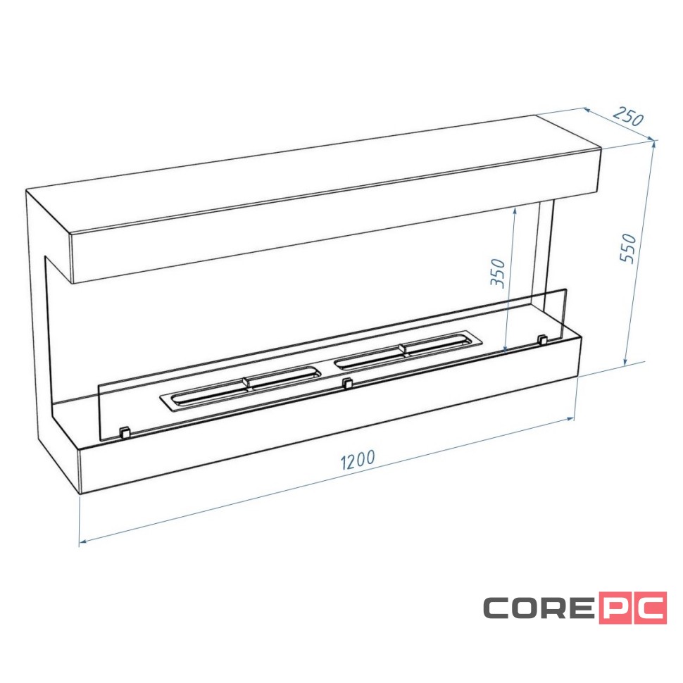 Биокамин Royal Thermo RTBFP-W120V View