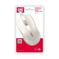 Мышь проводная с подсветкой Smartbuy ONE 338 USB/DPI 1200/3 кнопки/LED/1.4м (SBM-338-W) белая