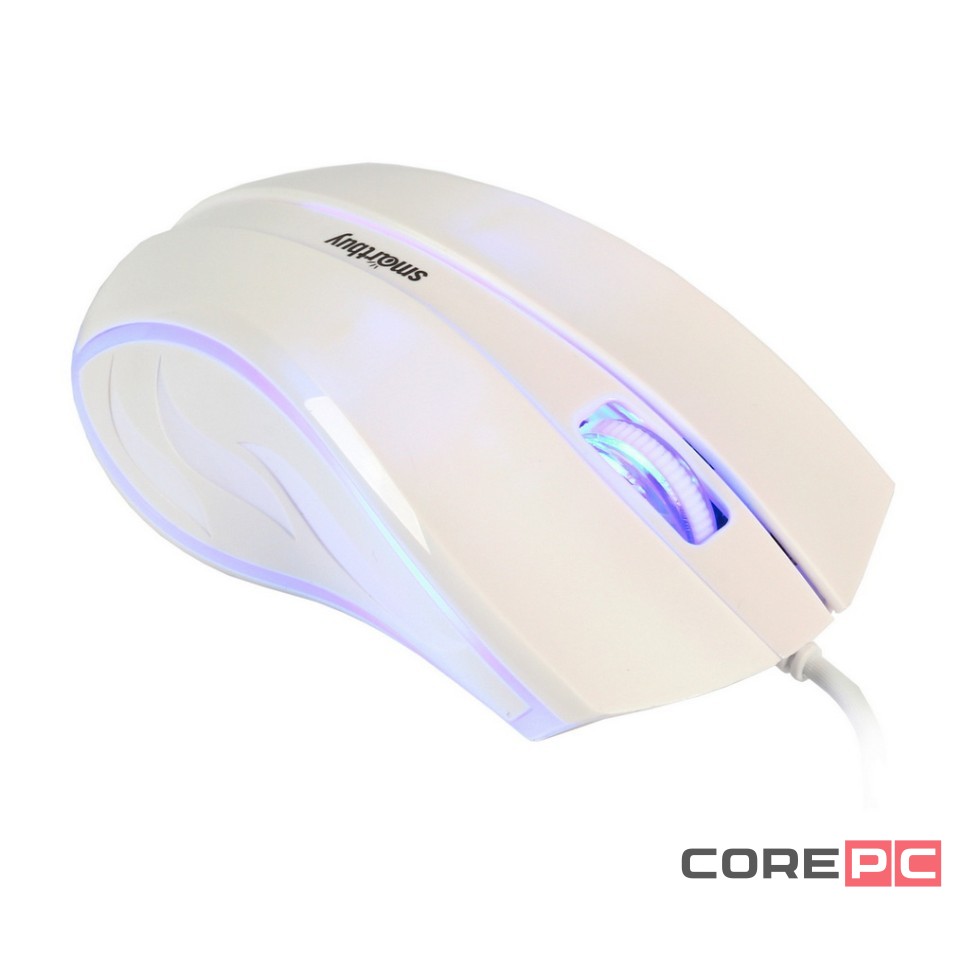Мышь проводная с подсветкой Smartbuy ONE 338 USB/DPI 1200/3 кнопки/LED/1.4м (SBM-338-W) белая