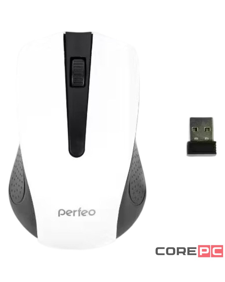 Perfeo мышь беспров., оптич. Rainbow, 3 кн, DPI 1000, USB, белая