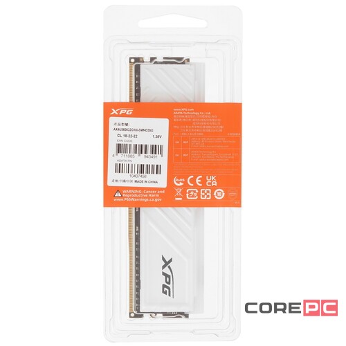 Оперативная память 32 Gb 3600 MHz ADATA XPG SPECTRIX D35G RGB White (AX4U360032G18I-SWHD35G)