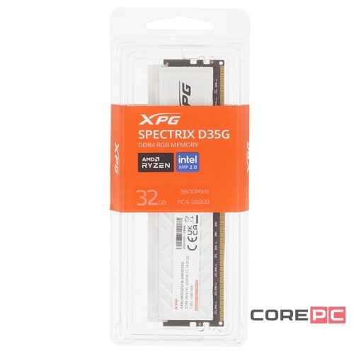 Оперативная память 32 Gb 3600 MHz ADATA XPG SPECTRIX D35G RGB White (AX4U360032G18I-SWHD35G)